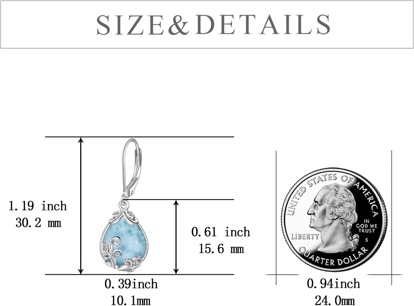 POPLYKE Celtic Moonstone Filigree Teardrop Drop Dangle Earrings Sterling Silver Leverback Earrings Jewelry