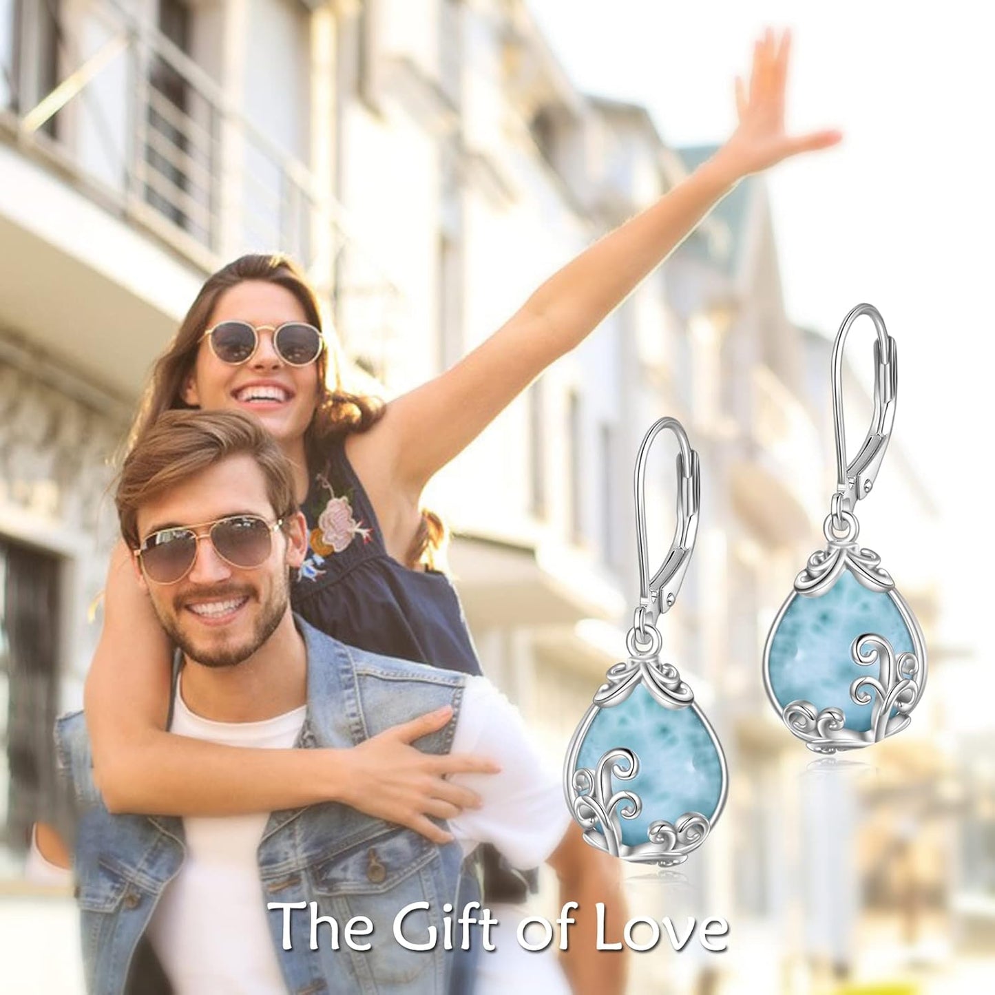 POPLYKE Celtic Moonstone Filigree Teardrop Drop Dangle Earrings Sterling Silver Leverback Earrings Jewelry